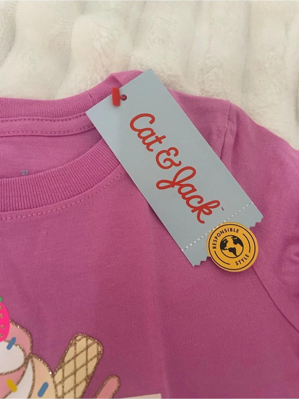 Cat & Jack Girls' Mixed Outfit - Pink Tops, Denim Jeans, Black Sparkle Leggings